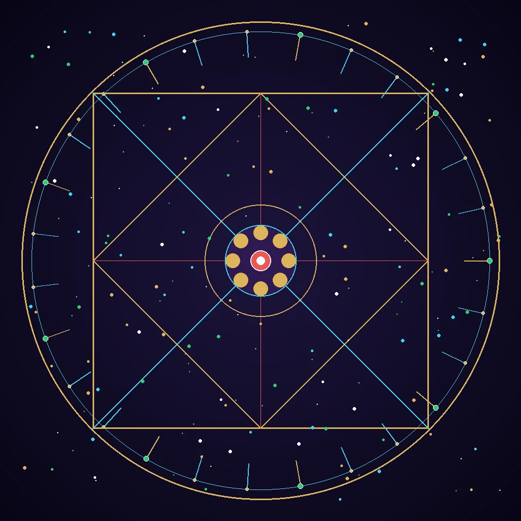 North Indian Diamond Kundli & 27 Nakshatra Celestial Mandala