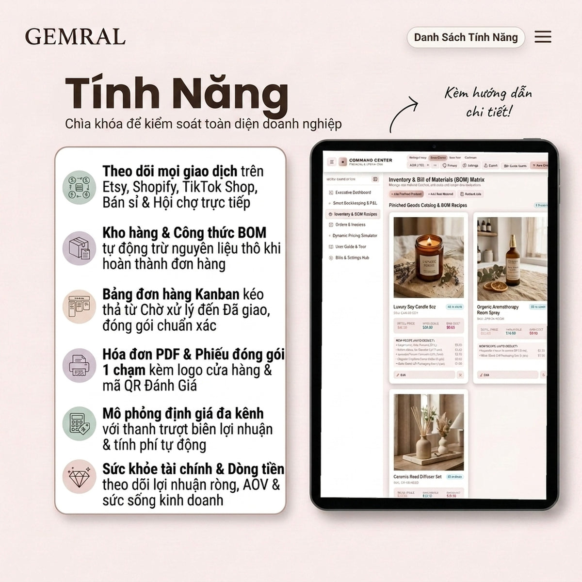 Công Cụ Quản Lý Doanh Nghiệp Nhỏ - Sổ Sách, Kế Toán, Kho Nguyên Liệu, Đơn Hàng & Hóa Đơn | Quản Lý Sản Xuất Định Giá Bán