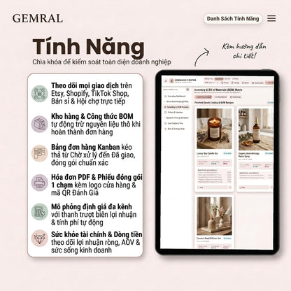 Công Cụ Quản Lý Doanh Nghiệp Nhỏ - Sổ Sách, Kế Toán, Kho Nguyên Liệu, Đơn Hàng & Hóa Đơn | Quản Lý Sản Xuất Định Giá Bán