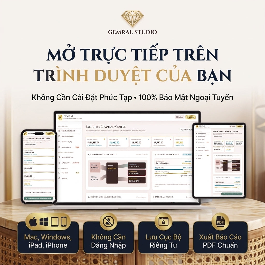 Công Cụ Quản Lý Tài Chính Cá Nhân GEMRAL, Quản Lý Nợ, Tích Lũy Quỹ & Tự Do Tài Chính FIRE