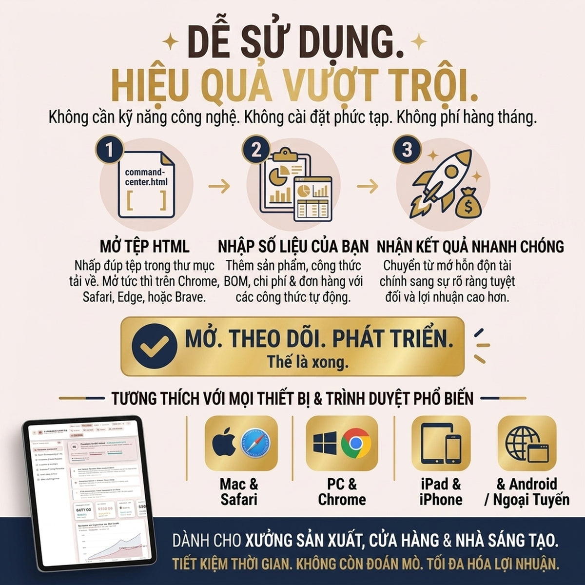 Công Cụ Quản Lý Doanh Nghiệp Nhỏ - Sổ Sách, Kế Toán, Kho Nguyên Liệu, Đơn Hàng & Hóa Đơn | Quản Lý Sản Xuất Định Giá Bán