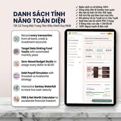 Công Cụ Quản Lý Tài Chính Cá Nhân GEMRAL, Quản Lý Nợ, Tích Lũy Quỹ & Tự Do Tài Chính FIRE