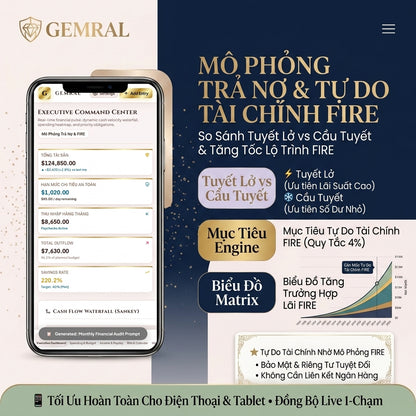Công Cụ Quản Lý Tài Chính Cá Nhân GEMRAL, Quản Lý Nợ, Tích Lũy Quỹ & Tự Do Tài Chính FIRE