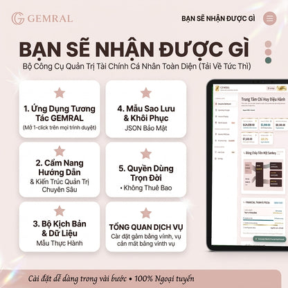 Công Cụ Quản Lý Tài Chính Cá Nhân GEMRAL, Quản Lý Nợ, Tích Lũy Quỹ & Tự Do Tài Chính FIRE