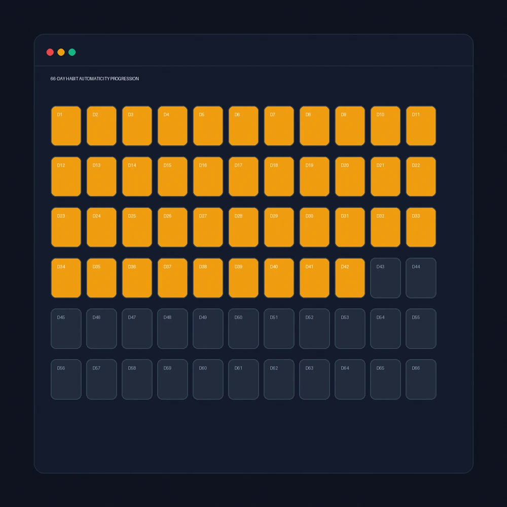 Atomic Habits 66 Day Habit Stacking and Streak Interactive Tracker Diagram