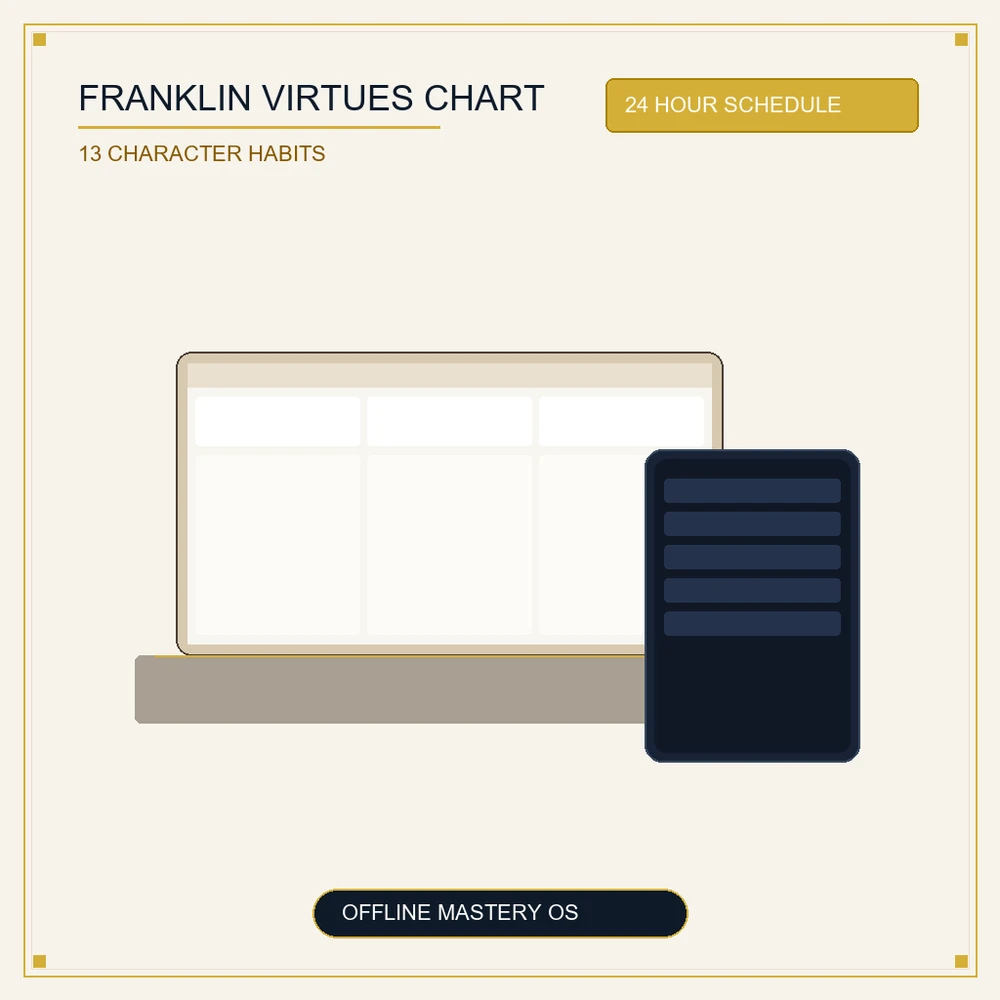 Benjamin Franklin 13 Virtues & 24-Hour Schedule Guide